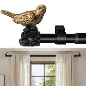 KVEEO vintage black curtain rod with adjustable length for a perfect fit