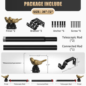 KVEEO living room setup with the gold curtain rod accent