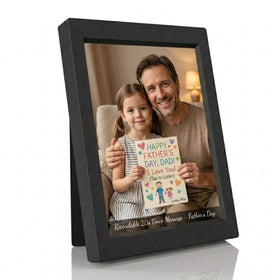 KWANWA 5x7 recordable frame front view with the recording button for memories