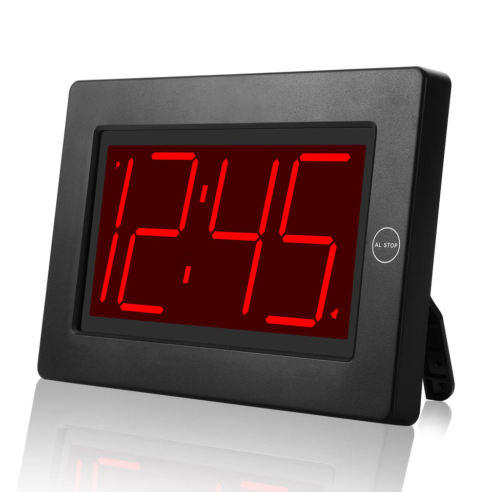 KWANWA large digital alarm clock front view with bold 3-inch digits for easy reading anywhere