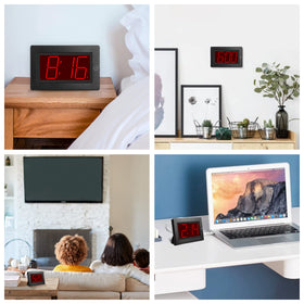 KWANWA large digital alarm clock night mode provides gentle glow for restful sleep