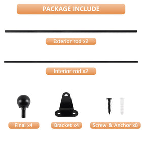 KXLIFE matte-black ball-finial curtain rod for modern decor.