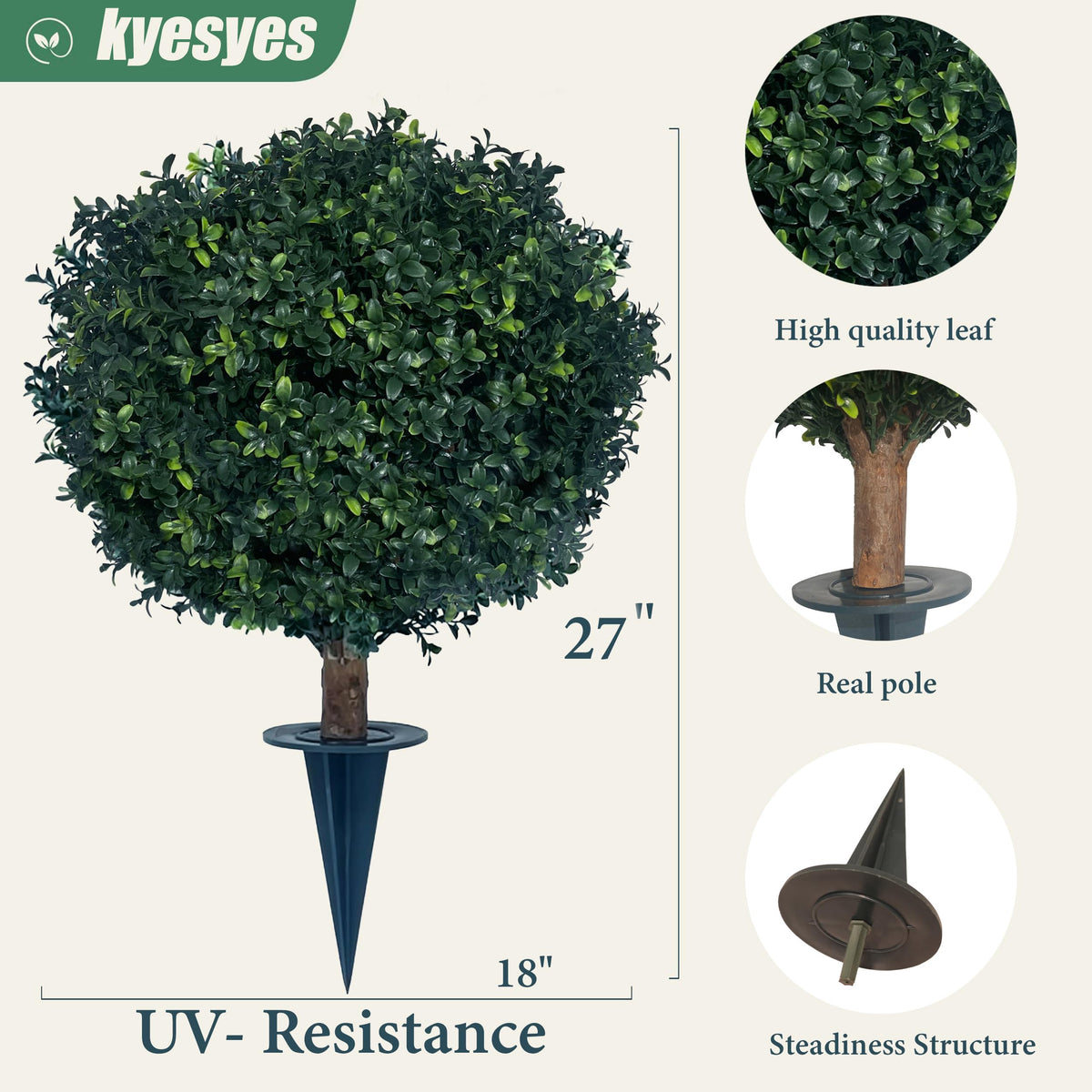 kyesyes UV-rated boxwood bush designed for outdoor durability