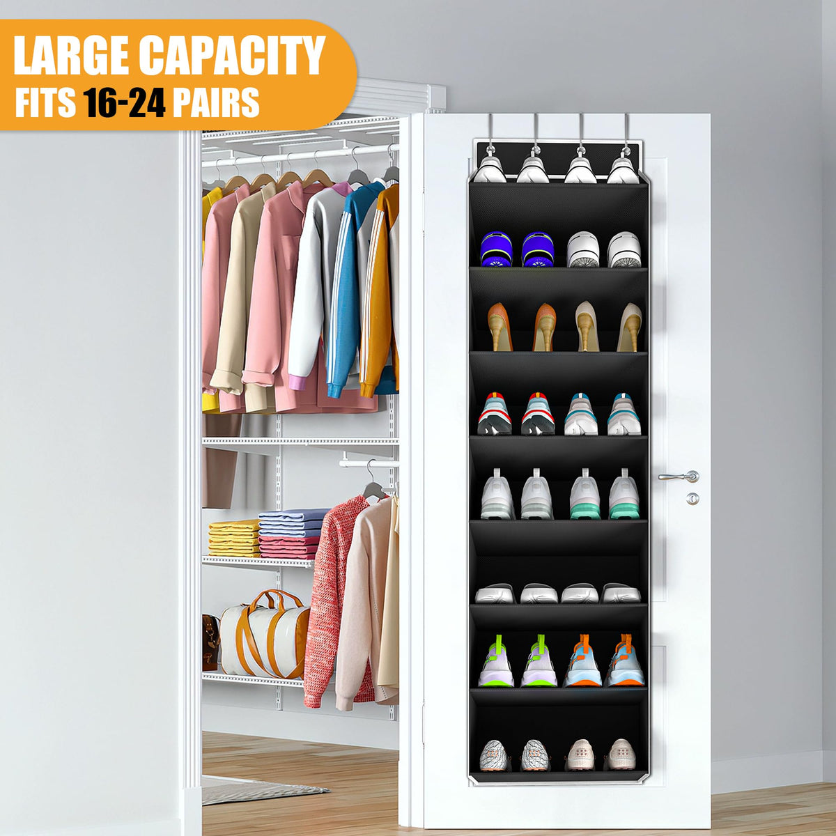 KYEVIS deep-pocket closeup shows 8.7-inch pockets for secure storage.