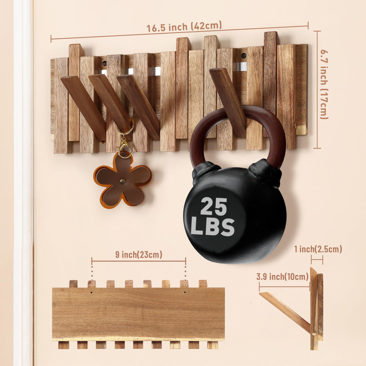 KYIAANY 16.5 inch length fits narrow walls without crowding.