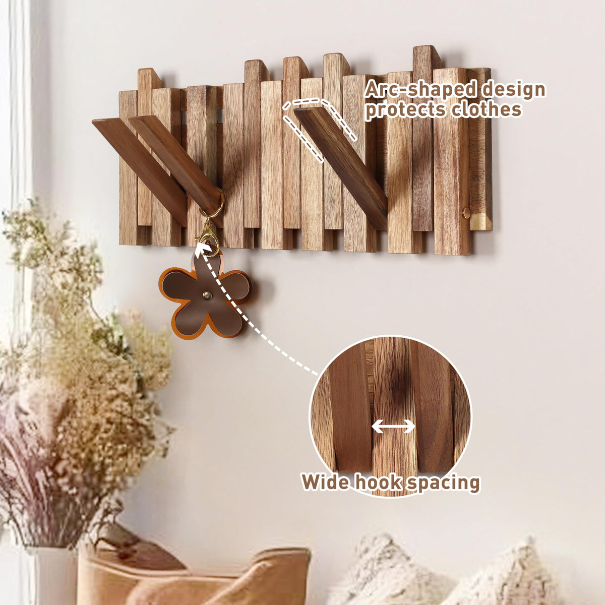 KYIAANY acacia wood grain adds natural warmth and durability.
