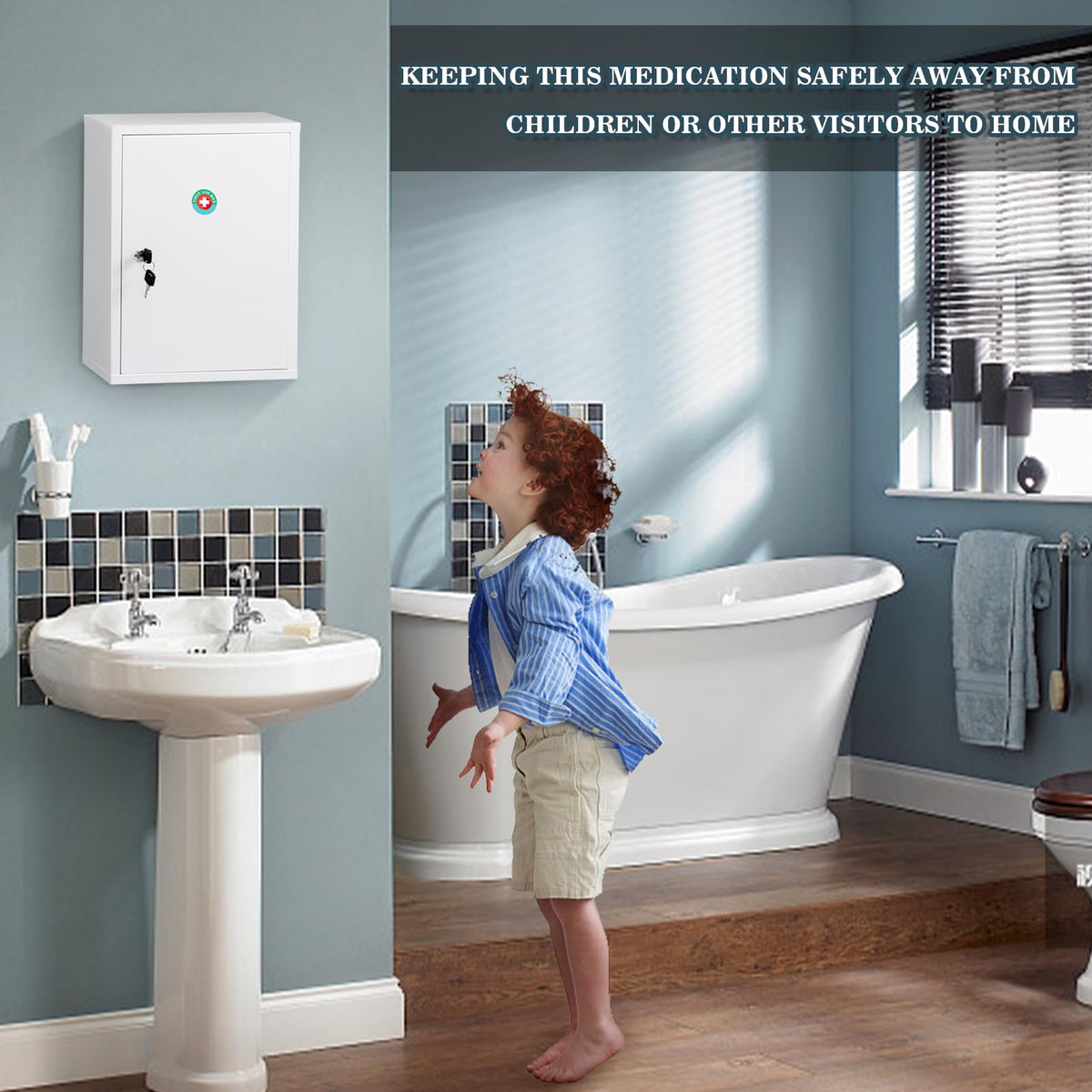 KYODOLED mounted cabinet with hardware for quick wall installation