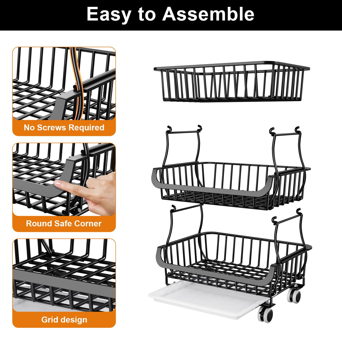 Kzeirm stable mobile cart for flexible kitchen organization.