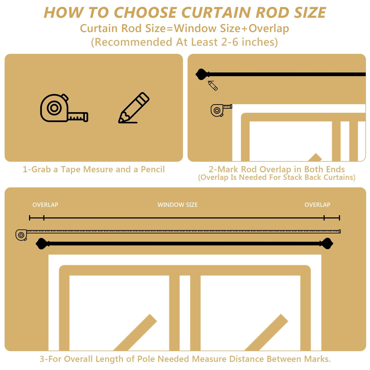 KZJKLIR bedroom window decor rod for a stylish space