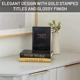 L’AMOUR HOME DECOR vignette on a shelf creates visual interest.
