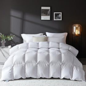 L LOVSOUL Goose Feather Down Fiber Comforter front view showing all-season warmth