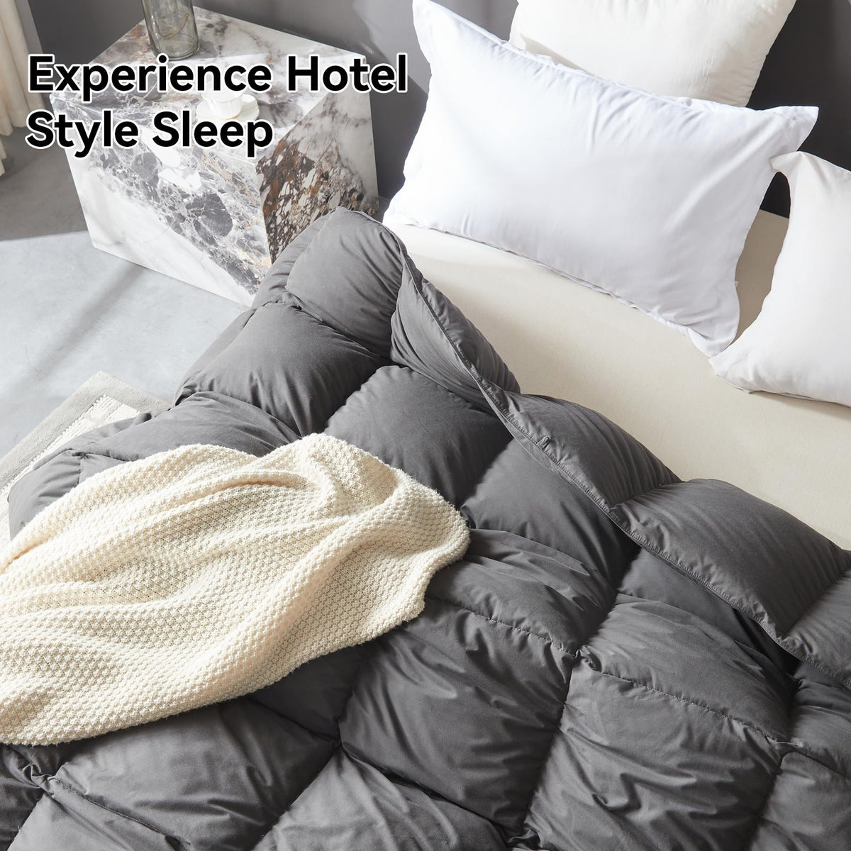 L LOVSOUL vacuum-packaged comforter unfolds and regains shape for easy setup