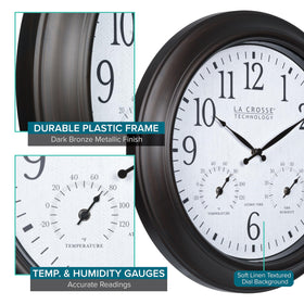 La Crosse 404-89027-INT shows temperature and humidity readings.