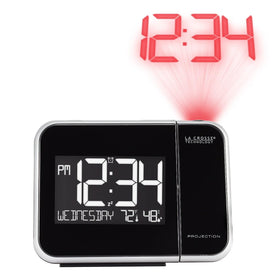 La Crosse 616-1412 360-degree rotation projects time with adjustable focus for flexible viewing.