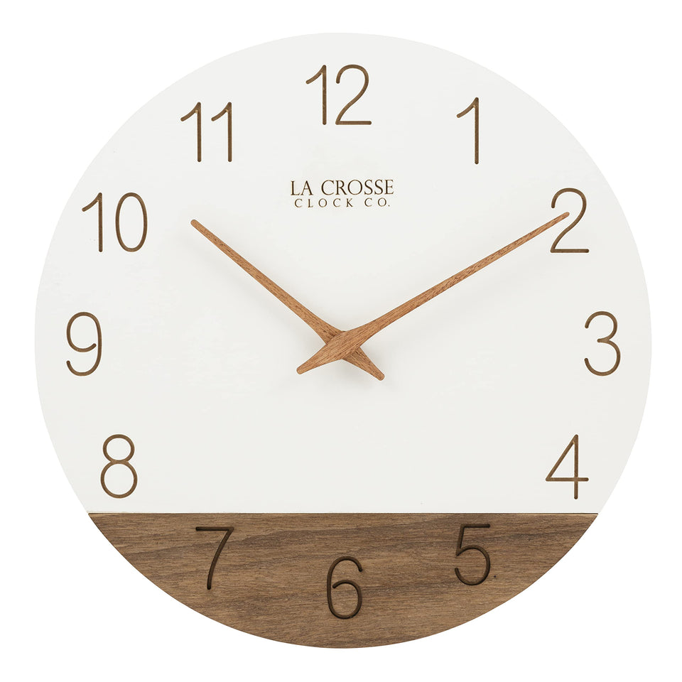 La Crosse 404-3630B Sierra Ivory face clock enhances any room with clean, legible time.