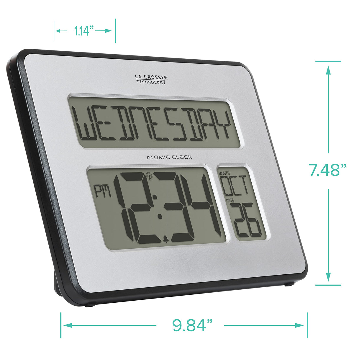 La Crosse Technology 513-1419BLv4-INT day-of-week display supports planning