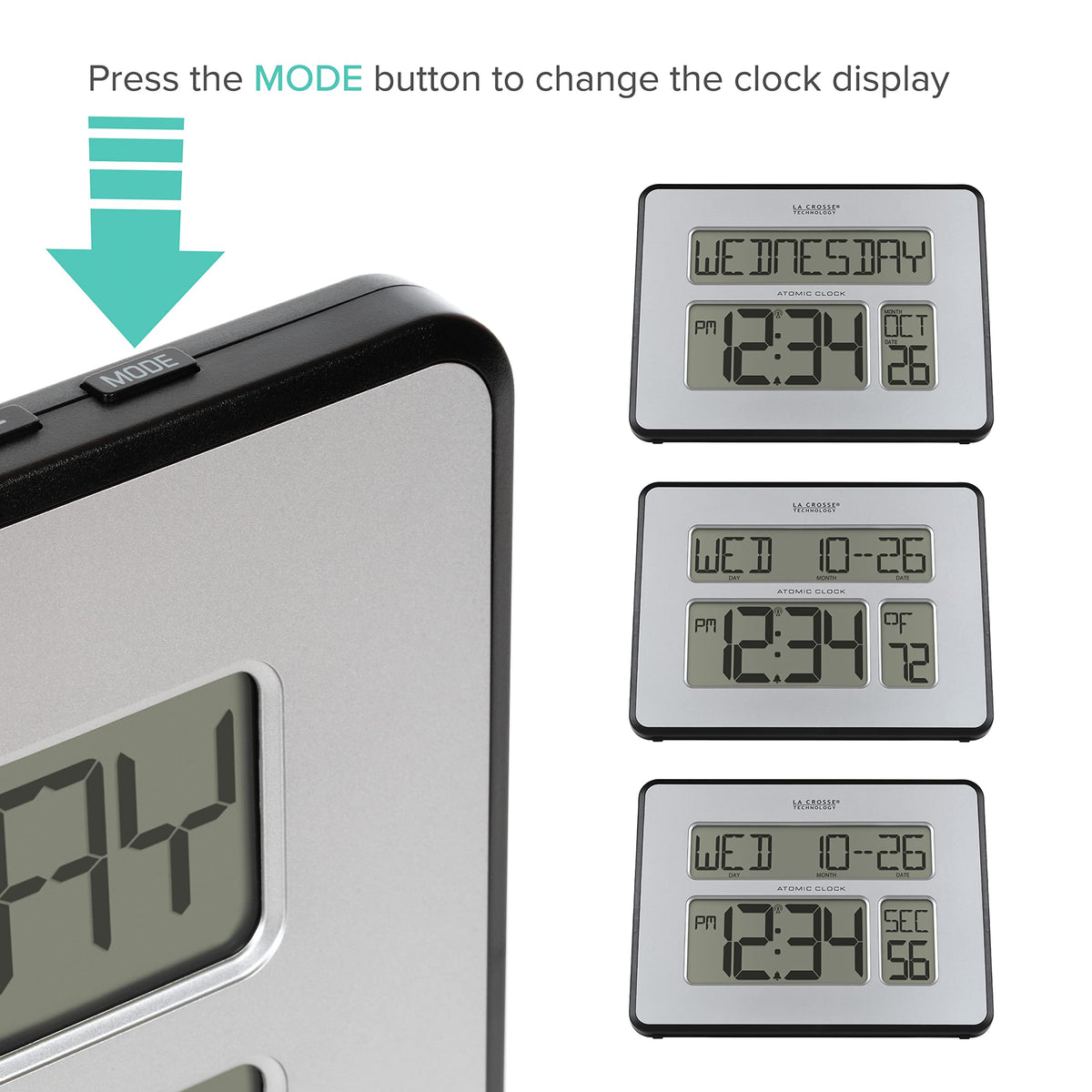 La Crosse Technology 513-1419BLv4-INT extra-large digits aid quick time checks