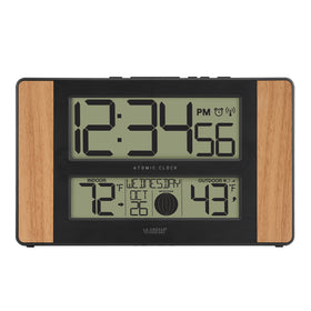 La Crosse Technology atomic clock front view with large digits for easy reading.