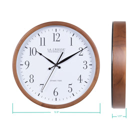 Tapered black hands highlight precise time reading.