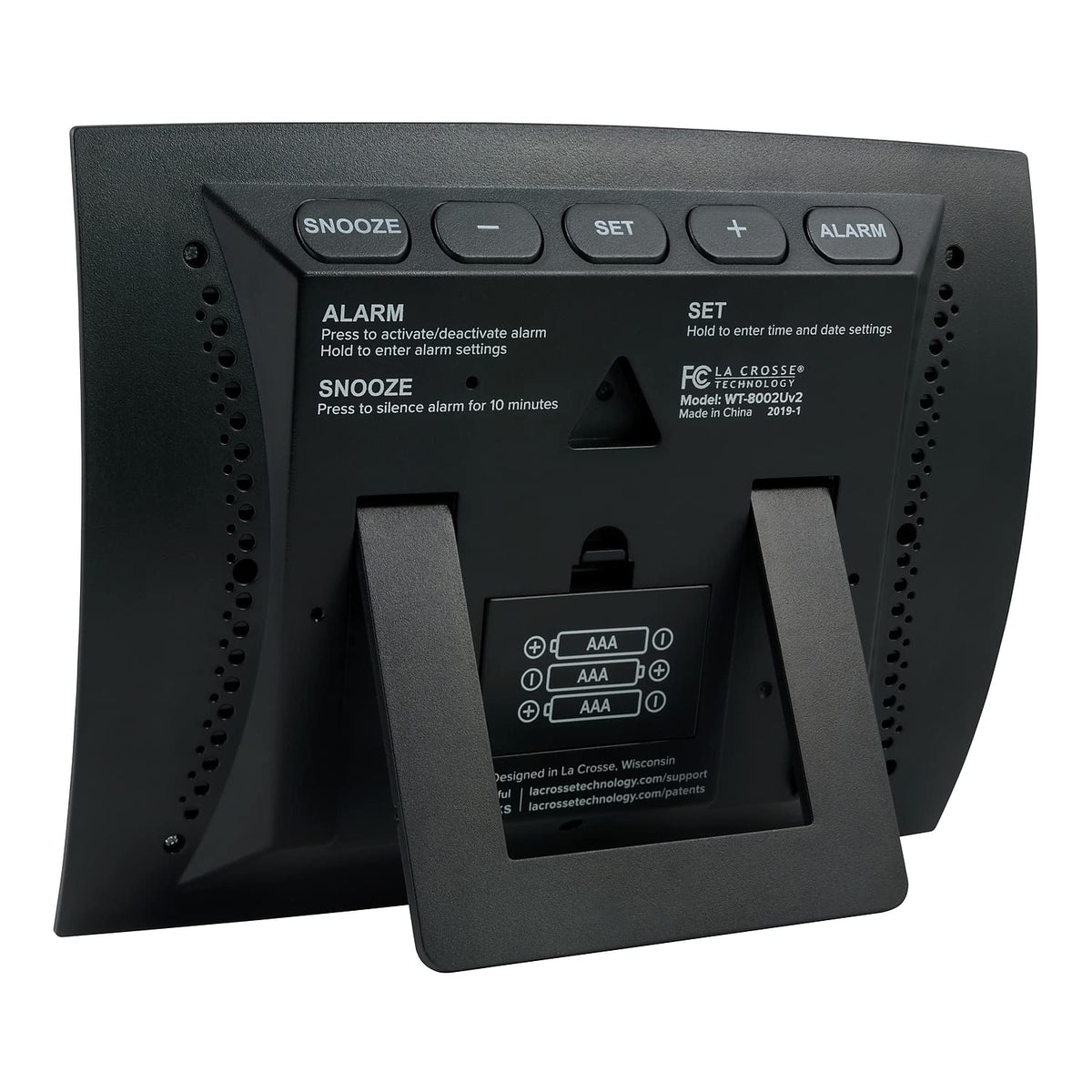 La Crosse WT-8002U indoor temperature shown in Fahrenheit or Celsius.