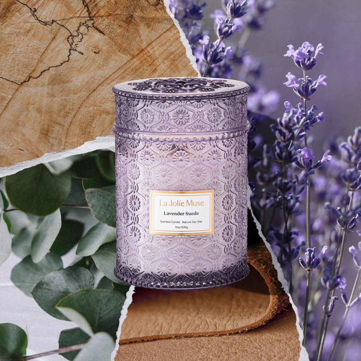 LA JOLIE MUSE 19oz large candle with wood wick for long fragrance
