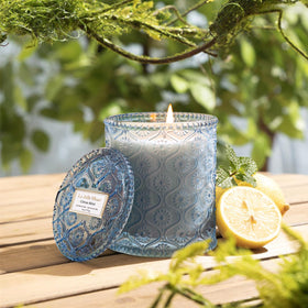 Mint heart note close-up on Citrus Mint Candle for calming evenings.