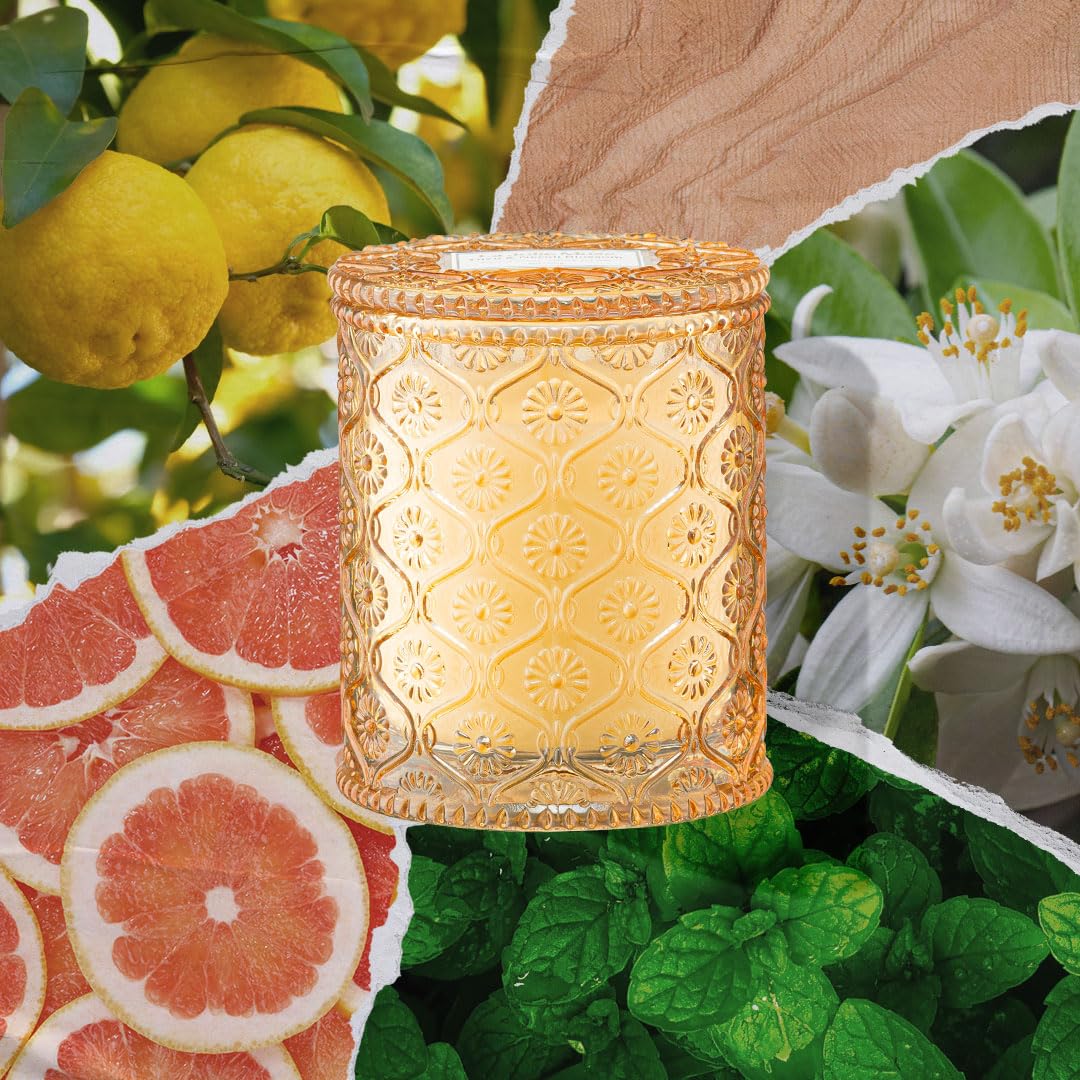 Decorative jar showcases a daisy pattern for stylish decor from LA JOLIE MUSE.