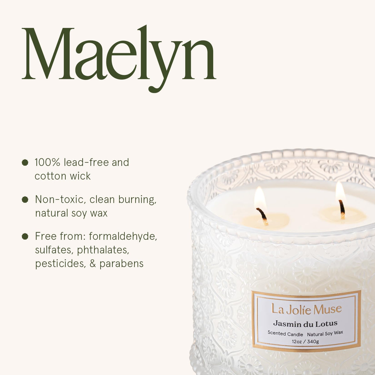 LA JOLIE MUSE Jasmin du Lotus candle gift-ready presentation inspires hosts and gatherings.
