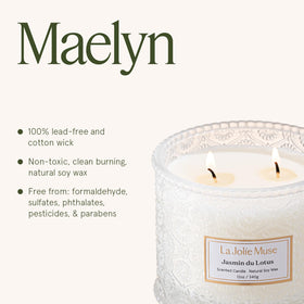 LA JOLIE MUSE Jasmin du Lotus candle gift-ready presentation inspires hosts and gatherings.