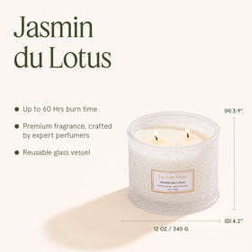 LA JOLIE MUSE Jasmin du Lotus candle packaging shows recyclable materials and thoughtful gifting.