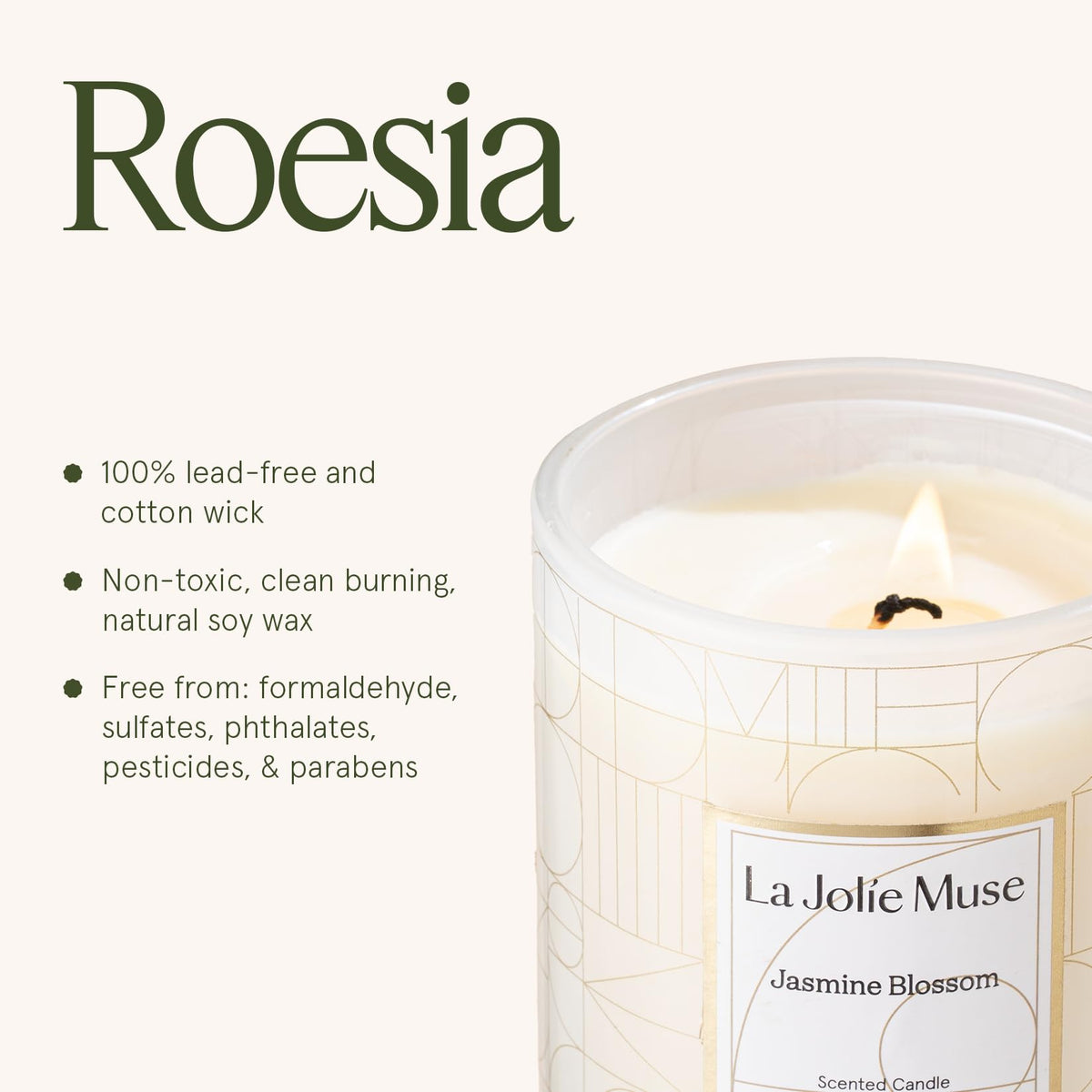 LA JOLIE MUSE Jasmine Candle room ambiance enhances home relaxation.