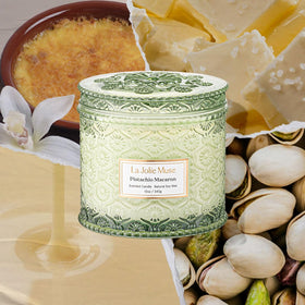 LA JOLIE MUSE Pistachio Macaron Candle wick ensures clean burn and steady scent release.