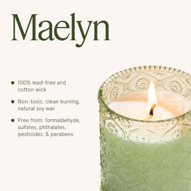 LA JOLIE MUSE Pistachio Macaron candle packaging signals eco-friendly gift.