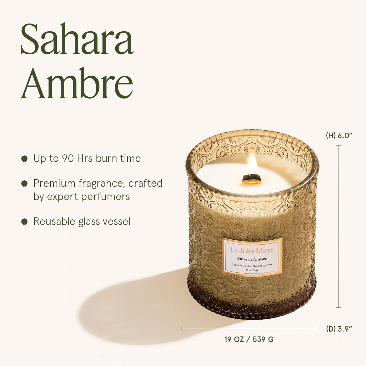 LA JOLIE MUSE Sahara Amber Candle gift-packaging-box ready for thoughtful gifting.