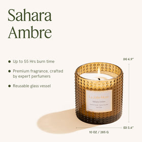 La Jolie Muse Sahara Amber candle with reusable glass jar suitable for décor