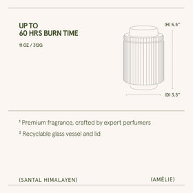 Amber glow from La Jolie Muse Santal Himalayen enhances evening ambience.