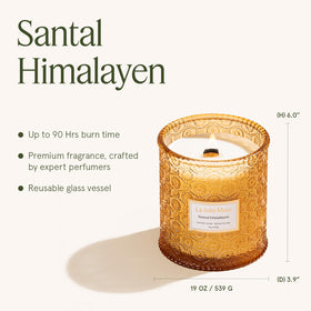 La Jolie Muse Santal Himalayen embossed daisy jar adds timeless style.
