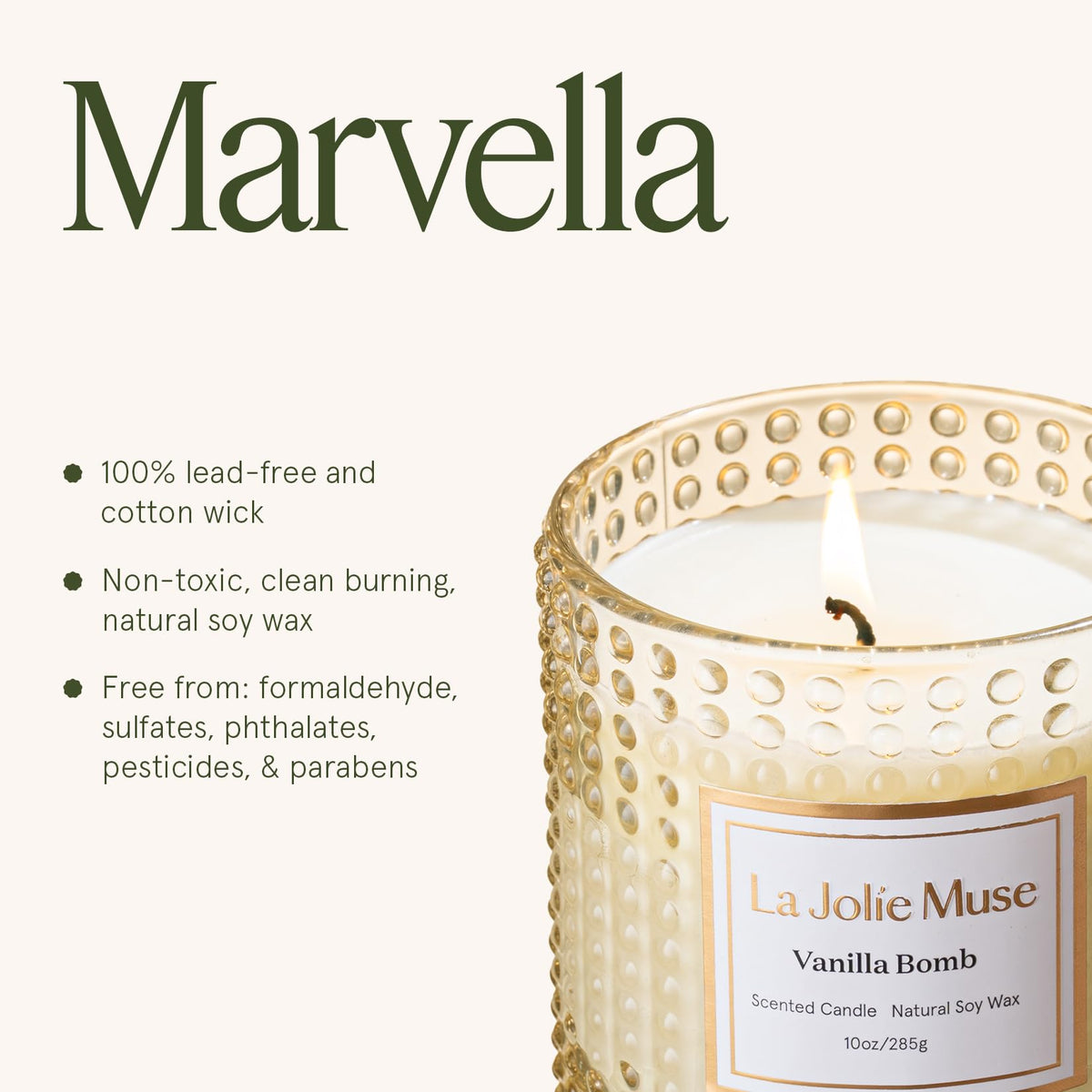55-hour burn provides long-lasting fragrance for gatherings or quiet nights.
