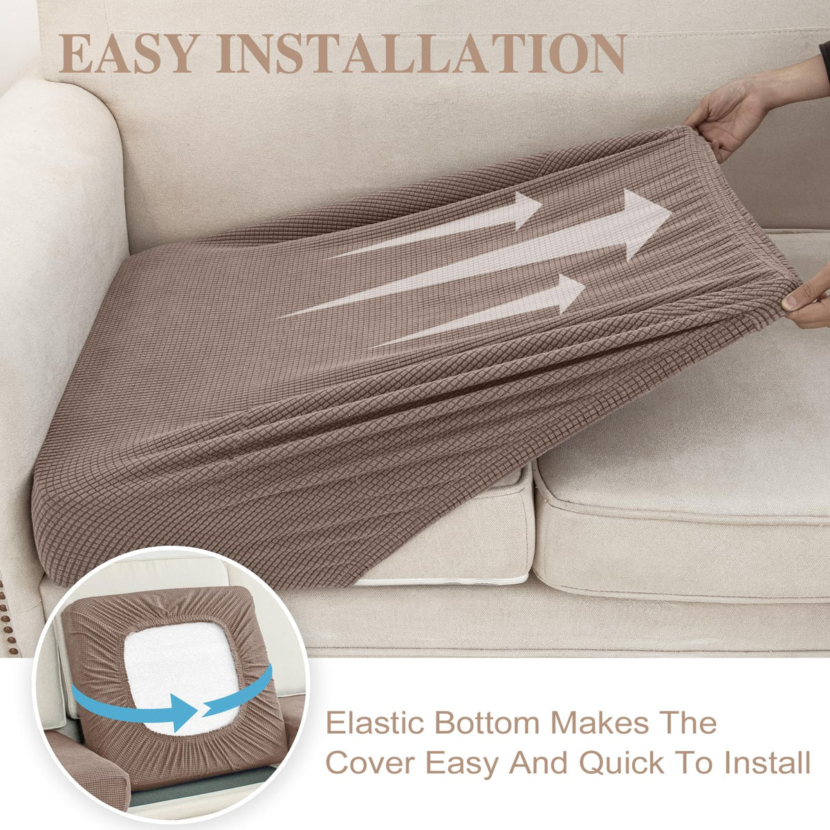 LA MEACK easy install with thick elastic edge for quick setup.