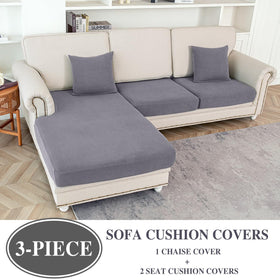 LA MEACK L-shaped chaise cover with quick install for a modern look.