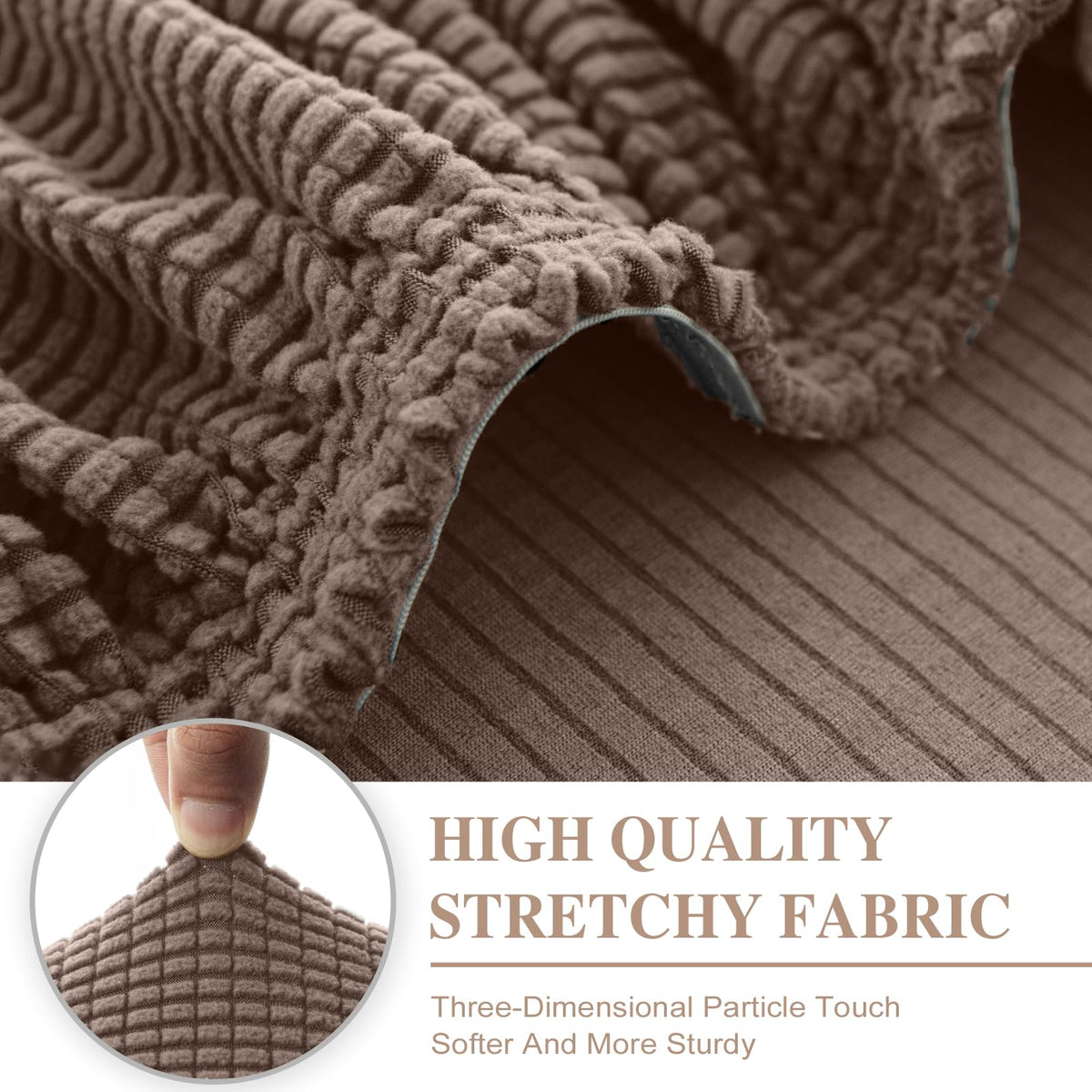 LA MEACK protective slipcover guards against stains and pet hair.