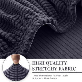 LA MEACK close-up of stretchy fabric showing breathable, skin-friendly material