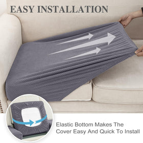 LA MEACK wrinkle-resistant stretch fabric keeps cushions fresh