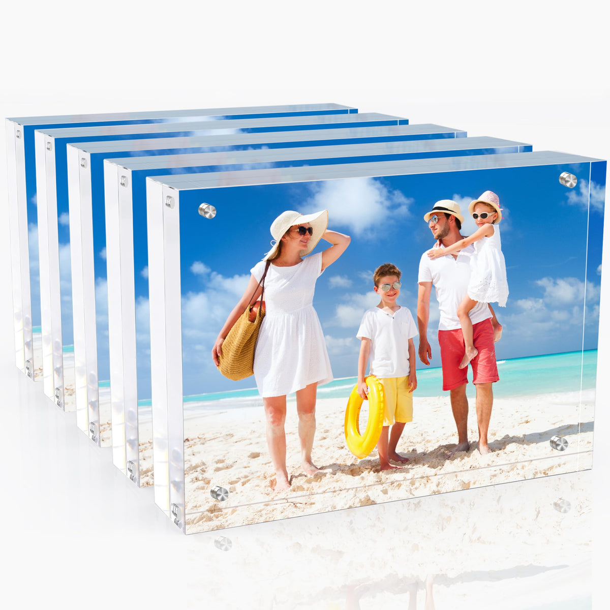 laapee 5x7 acrylic frame floating display with crystal-clear clarity for photos