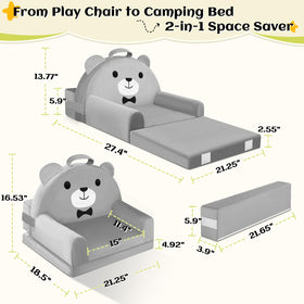 Laapee sofa bed backrest with magic-tape for sturdy support during play.