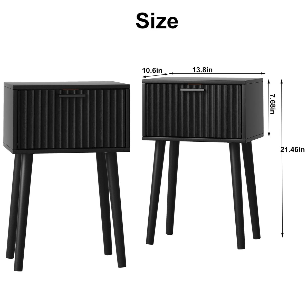 Solid wood legs on Laatooree nightstands provide sturdy support.