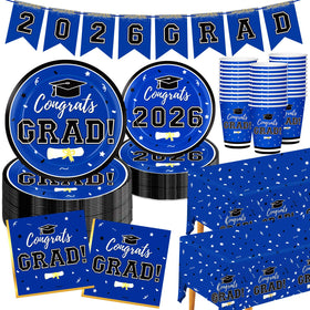 Labrostar graduation banner blue for a festive Class of 2026 celebration