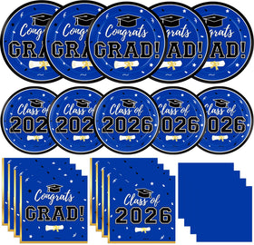 Labrostar graduation dinner plates showcase vibrant colors for a Class of 2026 celebration.