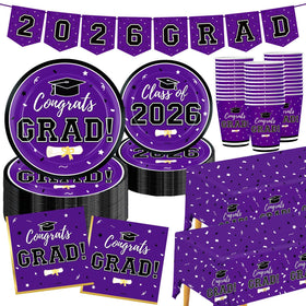 Labrostar graduation plates 9-inch set for elegant dining and quick cleanup at celebrations.