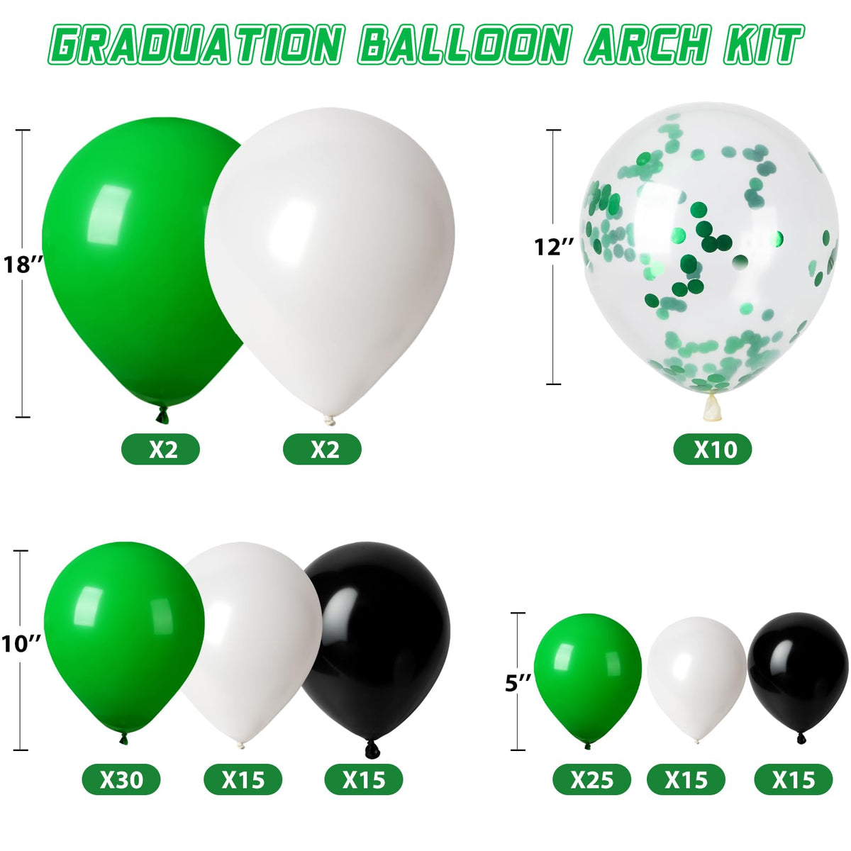 Labrostar green latex balloons (129) for a festive, full balloon garland